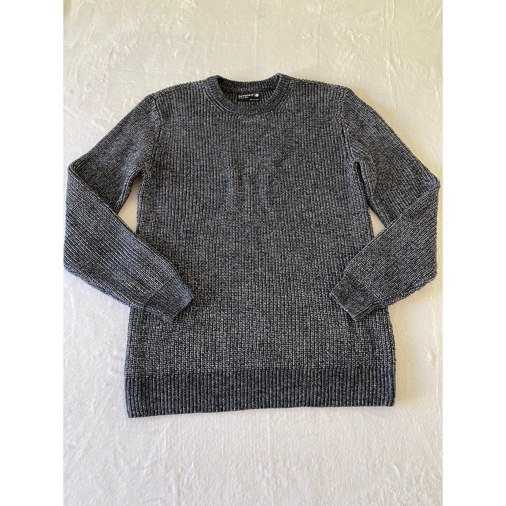 Retrofit Brand Mfg Mens XL Crewneck Marled Knit Sweater Navy Blue Pullover